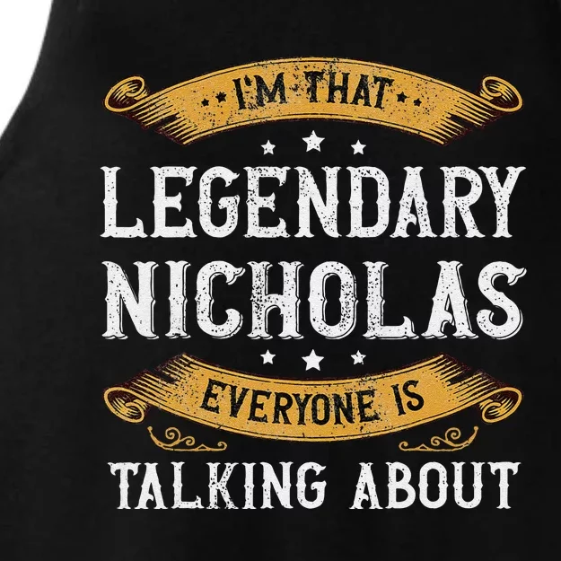 Nicholas Personal Name Funny Nicholas First Name Ladies Tri-Blend Wicking Tank