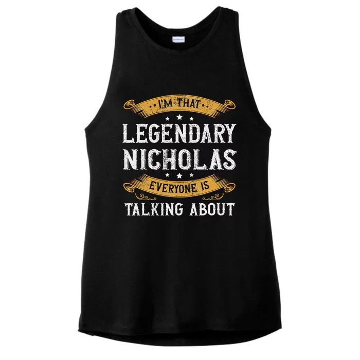 Nicholas Personal Name Funny Nicholas First Name Ladies Tri-Blend Wicking Tank