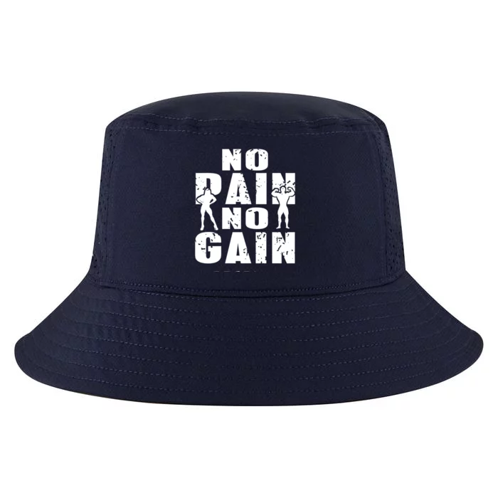 No Pain No Gain Awesome Retro Fitness Trainer Present Funny Gift Cool Comfort Performance Bucket Hat