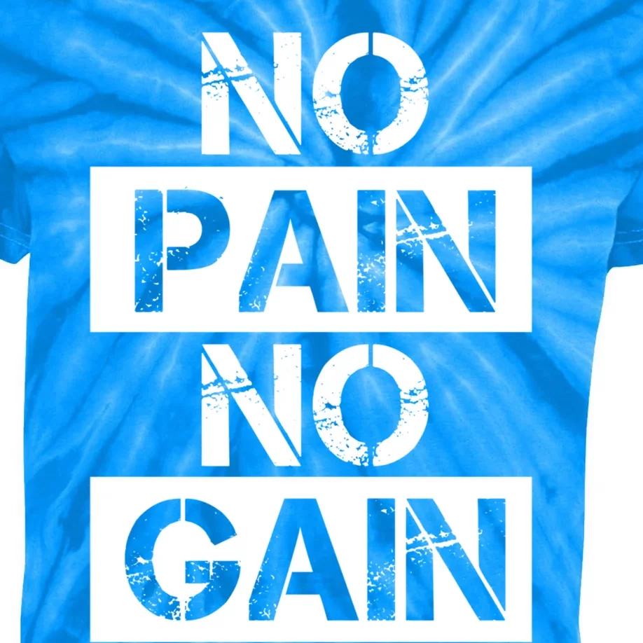 No Pain No Gain Beast Workout Muscular Gym Distressed Gift Kids Tie-Dye T-Shirt