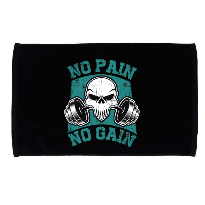 No Pain No Gain Fitness Motivation Build Good Habits Gift Microfiber Hand Towel