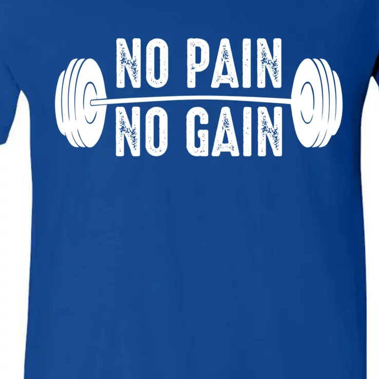 No Pain No Gain Gym Workout Fitness Gift V-Neck T-Shirt