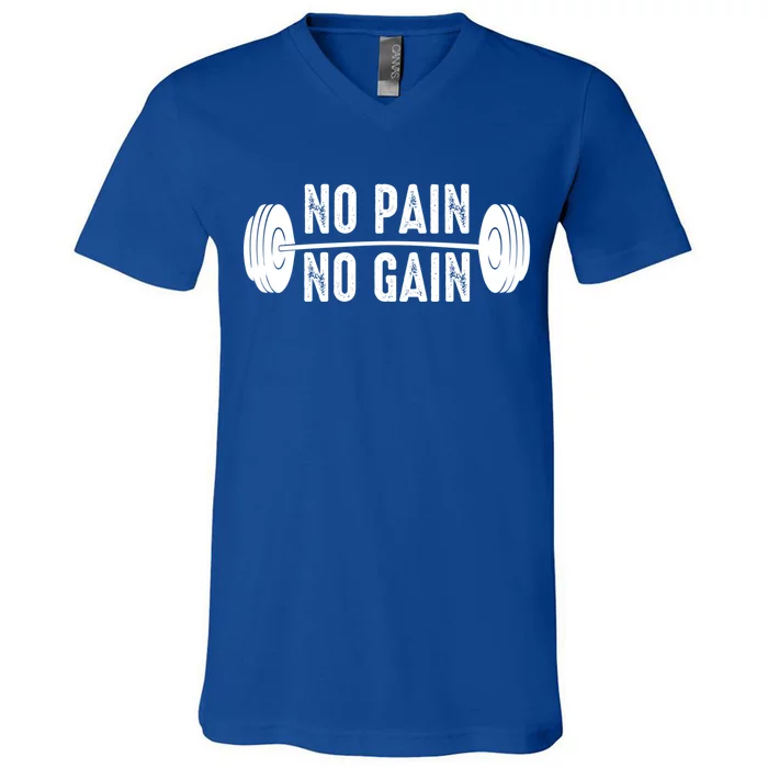 No Pain No Gain Gym Workout Fitness Gift V-Neck T-Shirt