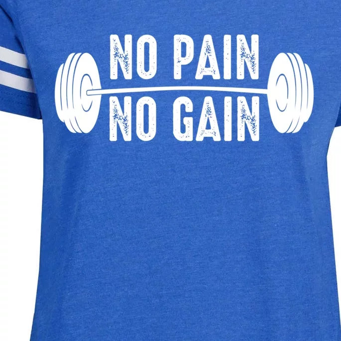 No Pain No Gain Gym Workout Fitness Gift Enza Ladies Jersey Football T-Shirt