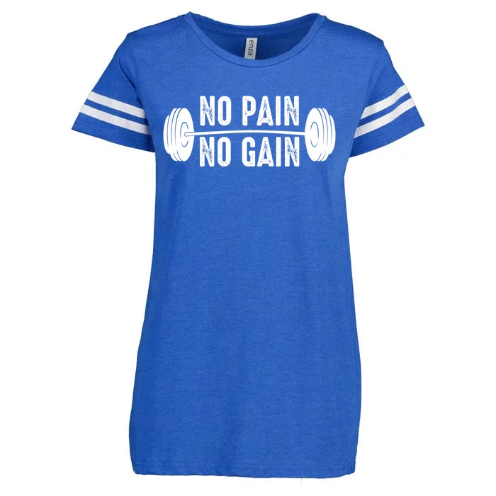 No Pain No Gain Gym Workout Fitness Gift Enza Ladies Jersey Football T-Shirt