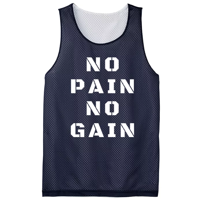 No Pain No Gain Workout Fitness Gym Mesh Reversible Basketball Jersey Tank