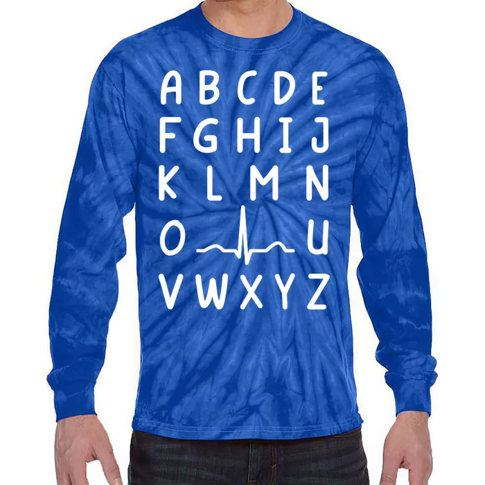 Nurse Pqrst Nursing Student Ekg Alphabet Funny Nurse Gift Tie-Dye Long Sleeve Shirt