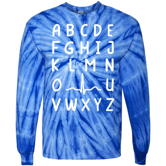 Nurse Pqrst Nursing Student Ekg Alphabet Funny Nurse Gift Tie-Dye Long Sleeve Shirt