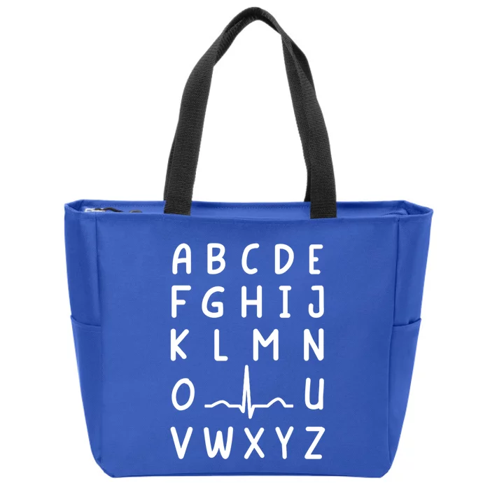 Nurse Pqrst Nursing Student Ekg Alphabet Funny Nurse Gift Zip Tote Bag