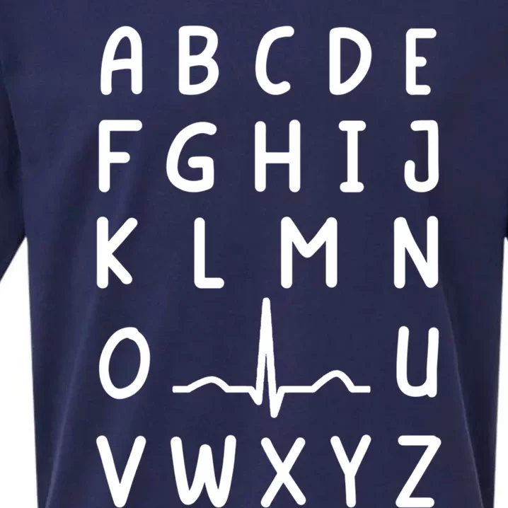 Nurse Pqrst Nursing Student Ekg Alphabet Funny Nurse Gift Sueded Cloud Jersey T-Shirt