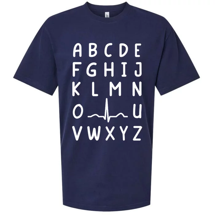 Nurse Pqrst Nursing Student Ekg Alphabet Funny Nurse Gift Sueded Cloud Jersey T-Shirt