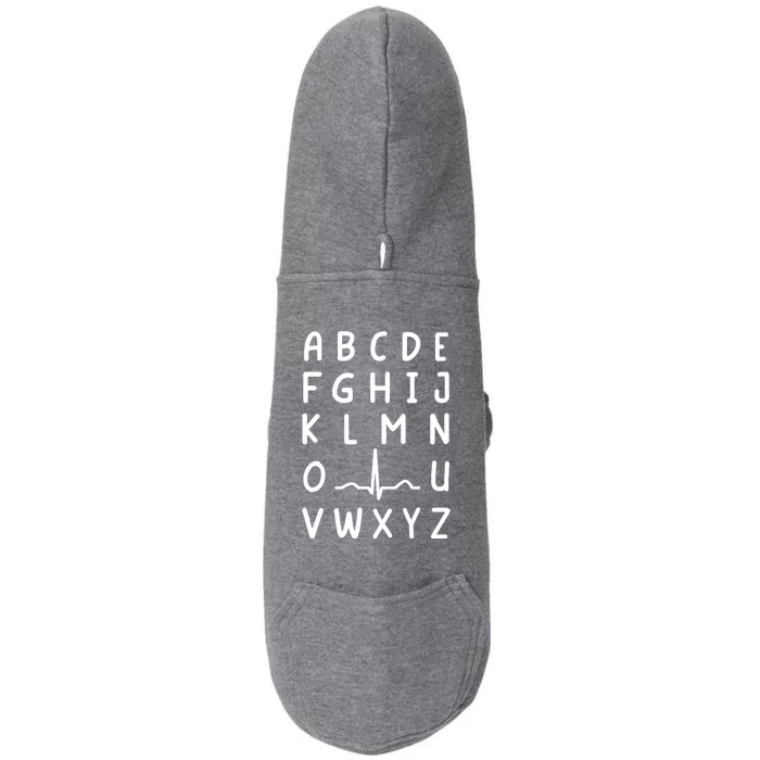 Nurse Pqrst Nursing Student Ekg Alphabet Funny Nurse Cool Gift Doggie 3-End Fleece Hoodie