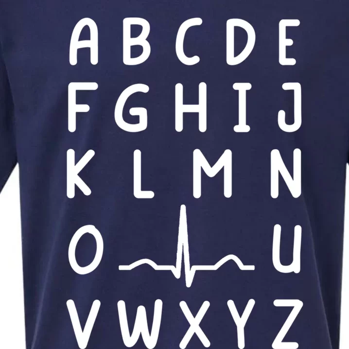 Nurse Pqrst Nursing Student Ekg Alphabet Funny Nurse Cool Gift Sueded Cloud Jersey T-Shirt