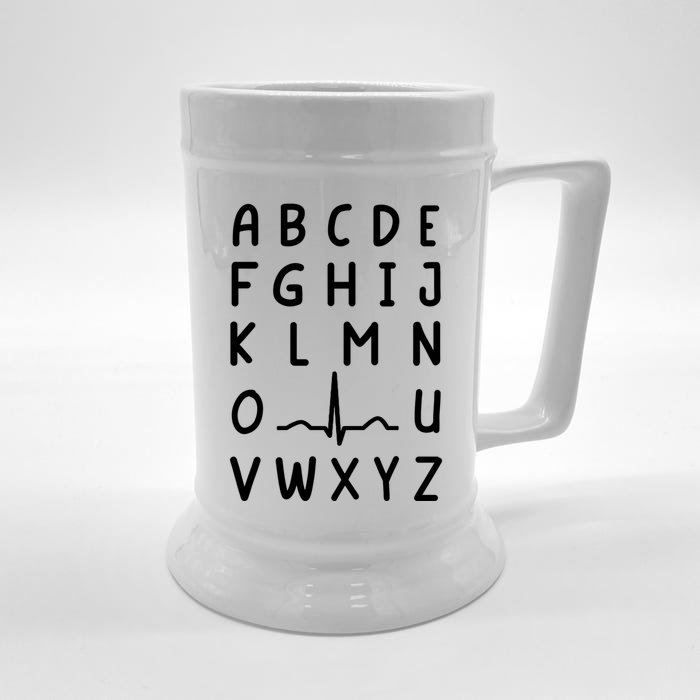 Nurse Pqrst Nursing Student Ekg Alphabet Funny Nurse Cool Gift Front & Back Beer Stein