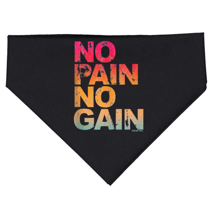 No Pain No Gain Motivation Workout Gym USA-Made Doggie Bandana