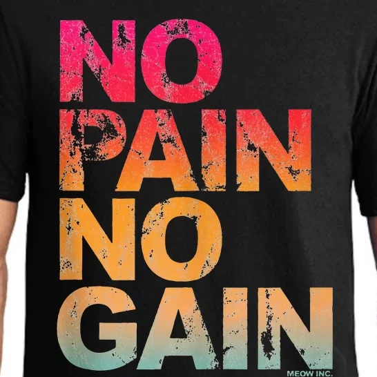 No Pain No Gain Motivation Workout Gym Pajama Set