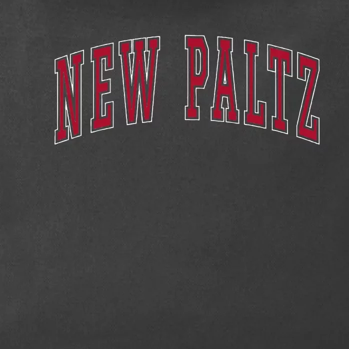 New Paltz New York Souvenir College Style Red Text Zip Tote Bag