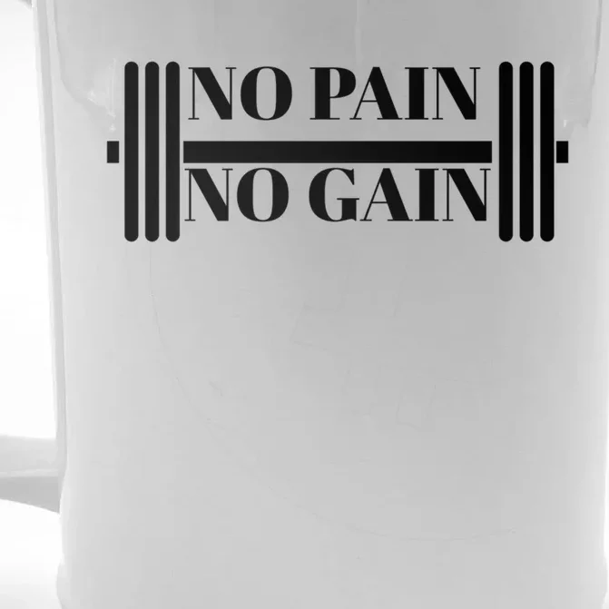 No Pain No Gain Gym Gear Cute Gift Front & Back Beer Stein