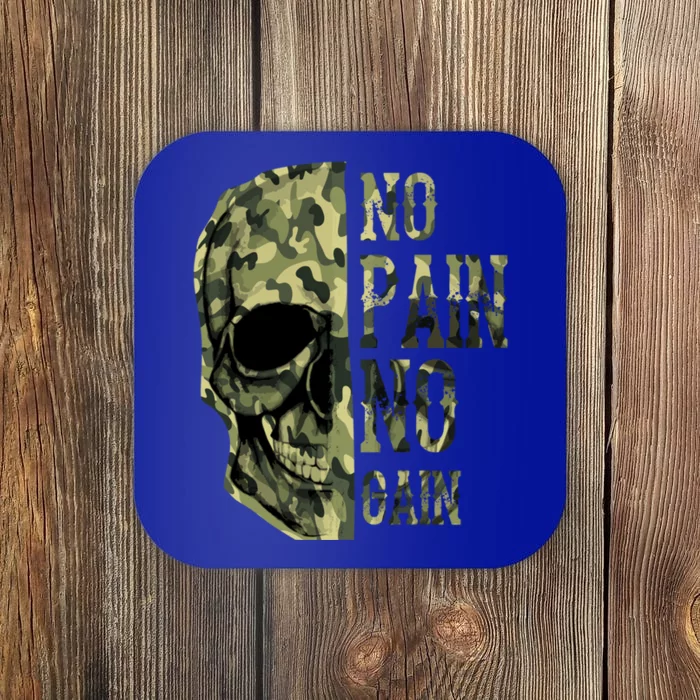 No Pain No Gaingift Skull Mindset Motivation Gym Gift Coaster