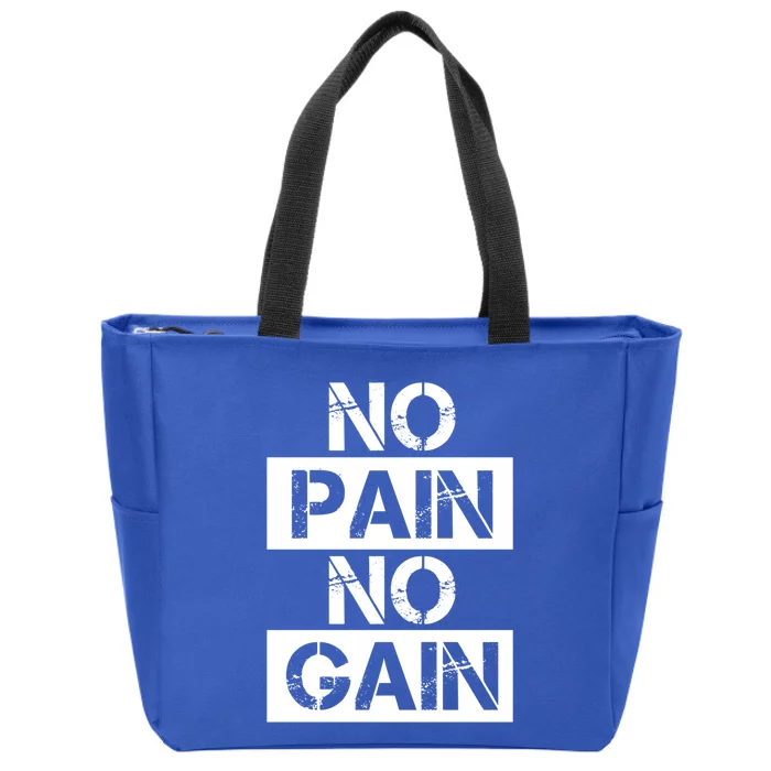 No Pain No Gain Beast Workout Muscular Gym Distressed Gift Zip Tote Bag