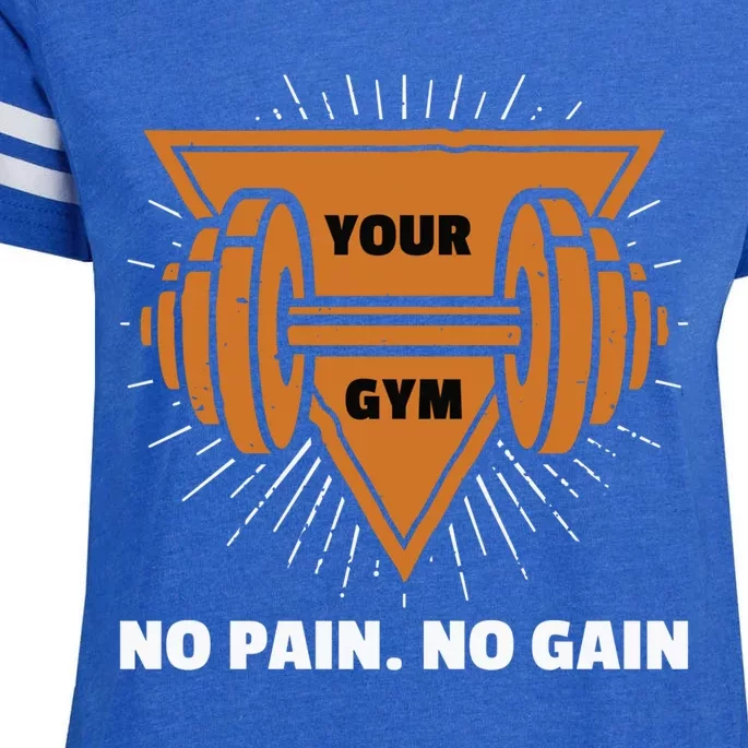 No Pain No Gain Gym Workout Exercise Gift Enza Ladies Jersey Football T-Shirt