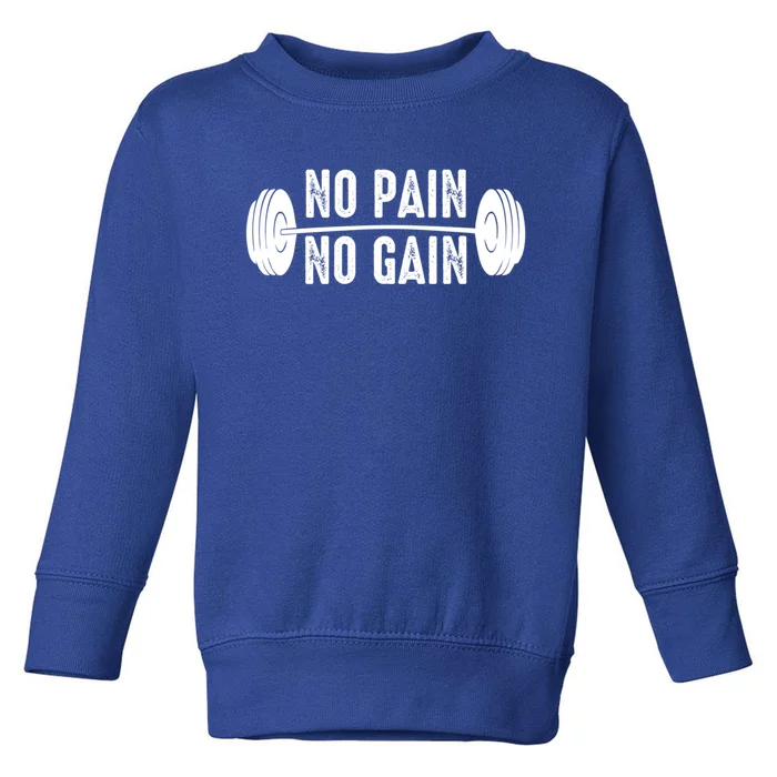 No Pain No Gain Gym Workout Fitness Gift Toddler Sweatshirt