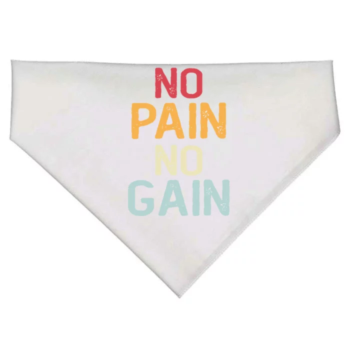 No Pain No Gain Gym Workout Fitness Training Gift USA-Made Doggie Bandana