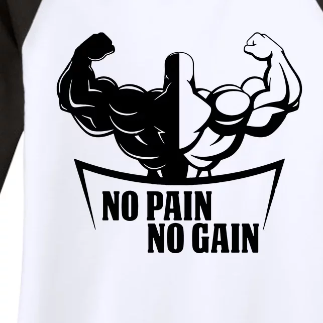 No Pain No Gain Women's Tri-Blend 3/4-Sleeve Raglan Shirt