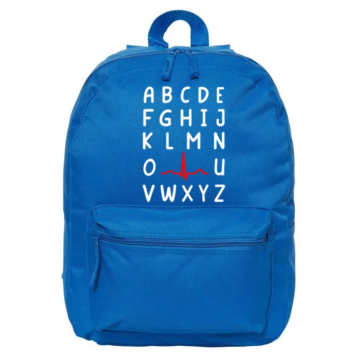 Nurse Pqrst Nursing Ecg And Ekg Alphabet Funny Nurse Gift 16 in Basic Backpack