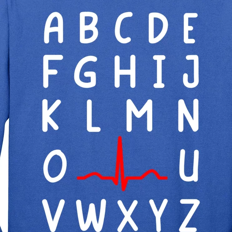 Nurse Pqrst Nursing Ecg And Ekg Alphabet Funny Nurse Gift Tall Long Sleeve T-Shirt