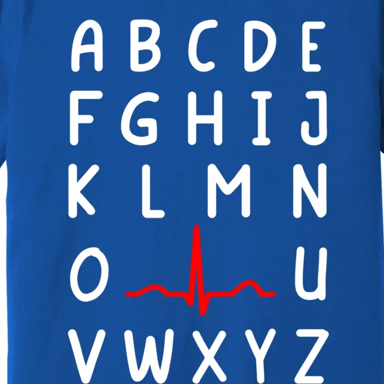 Nurse Pqrst Nursing Ecg And Ekg Alphabet Funny Nurse Gift Premium T-Shirt