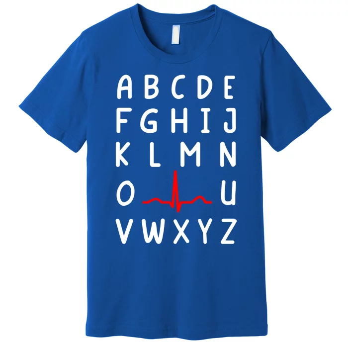 Nurse Pqrst Nursing Ecg And Ekg Alphabet Funny Nurse Gift Premium T-Shirt