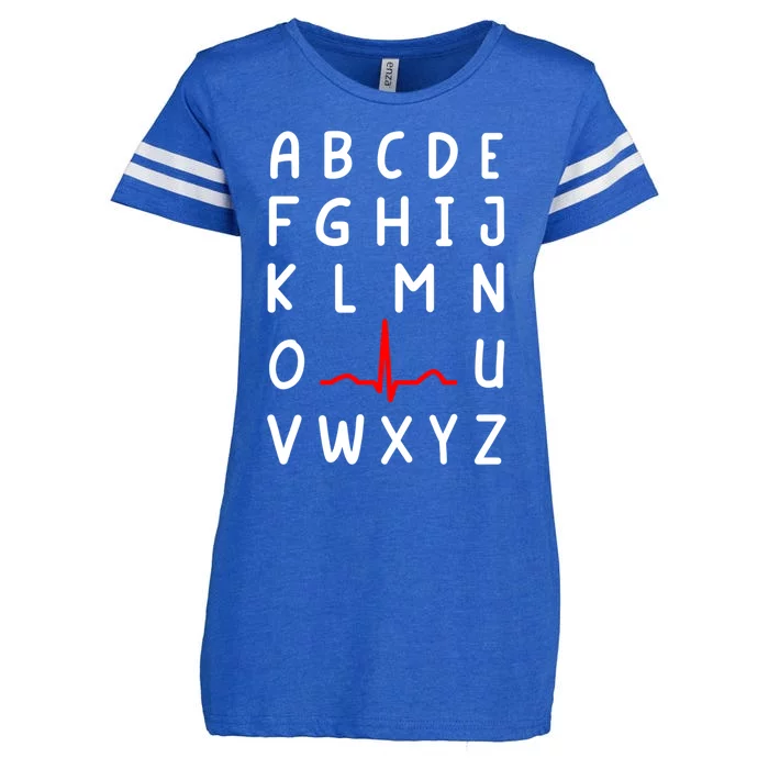 Nurse Pqrst Nursing Ecg And Ekg Alphabet Funny Nurse Gift Enza Ladies Jersey Football T-Shirt