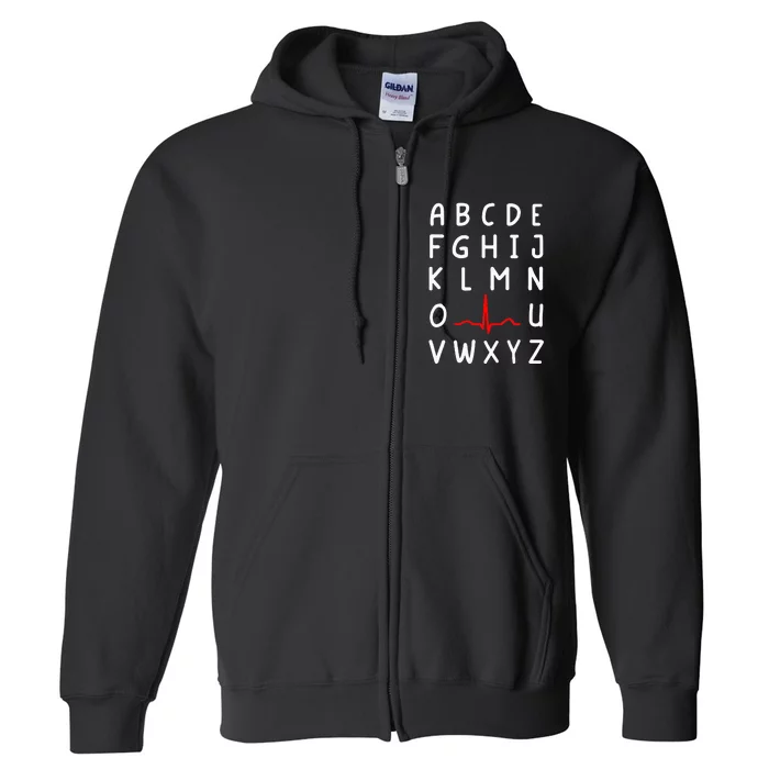 Nurse Pqrst Nursing Ecg And Ekg Alphabet Funny Nurse Full Zip Hoodie