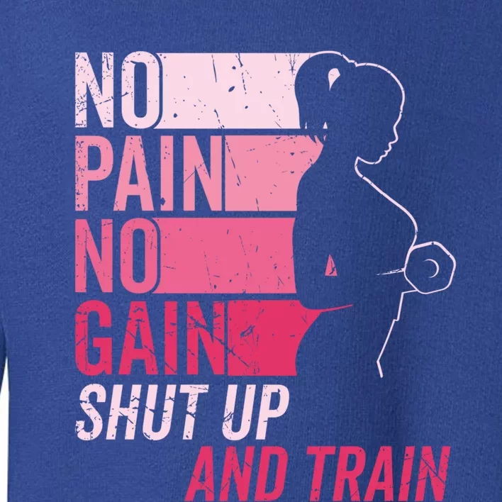 No Pain No Gain Gym Workout And Fitness Training Gym Great Gift Toddler Sweatshirt