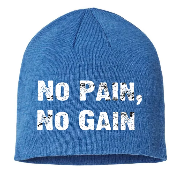 No Pain No Gain Success Mindset Gift 8 1/2in Sustainable Knit Beanie