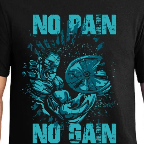 No Pain No Gain Great Gift Bodybuilders Weightlifting Gym Pajama Set