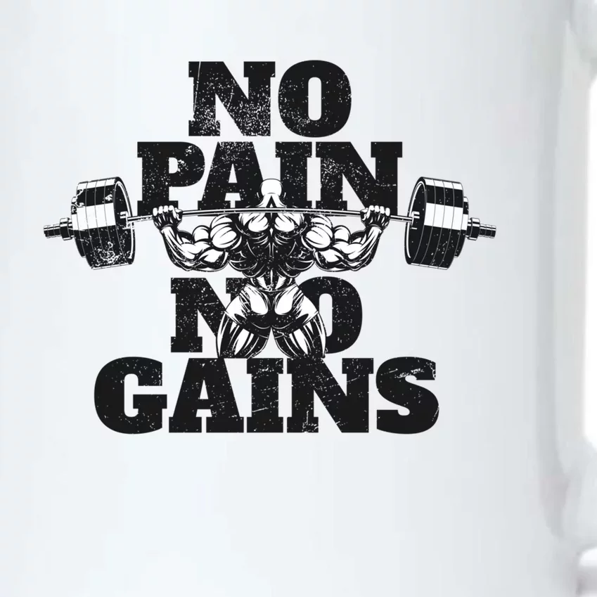 No Pain No Gains: Weightlifter Gym For Powerlifting Gift Black Color Changing Mug