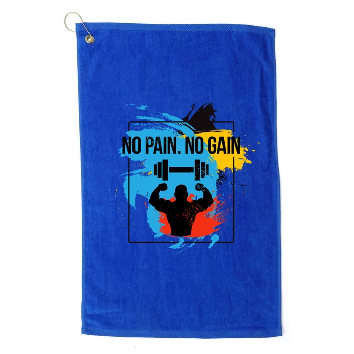 No Pain No Gain Funny Gift Platinum Collection Golf Towel