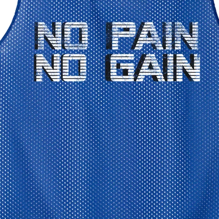 No Pain No Gain Workout Motivation Gift Gains Fitness Gift Mesh Reversible Basketball Jersey Tank