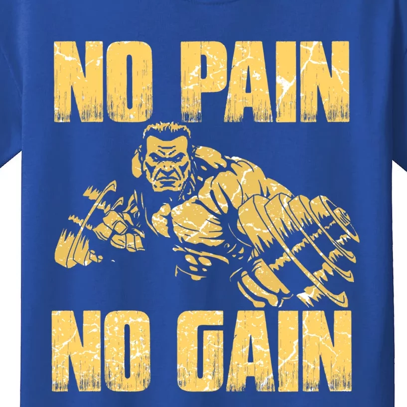 No Pain No Gain Bodybuilding Gym Motivational Inspirational Gift Kids T-Shirt