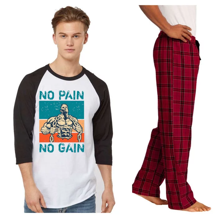 No Pain No Gain Raglan Sleeve Pajama Set