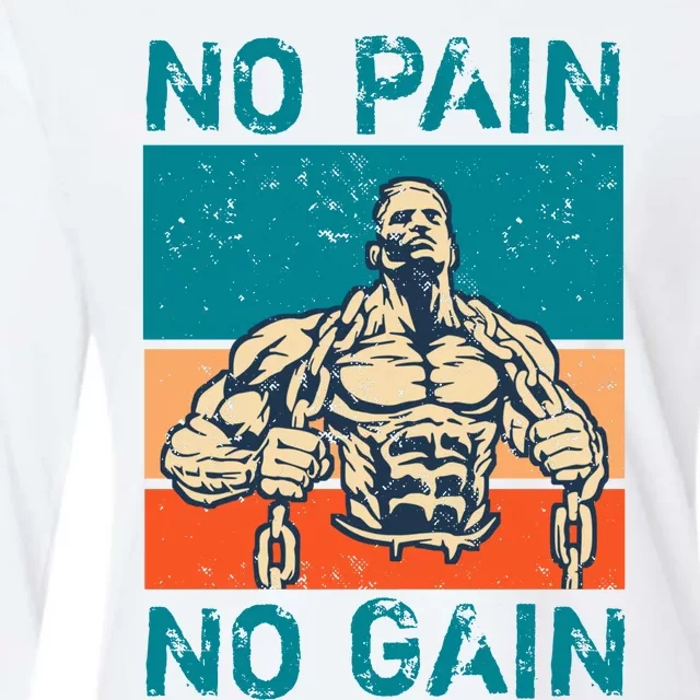 No Pain No Gain Womens Cotton Relaxed Long Sleeve T-Shirt