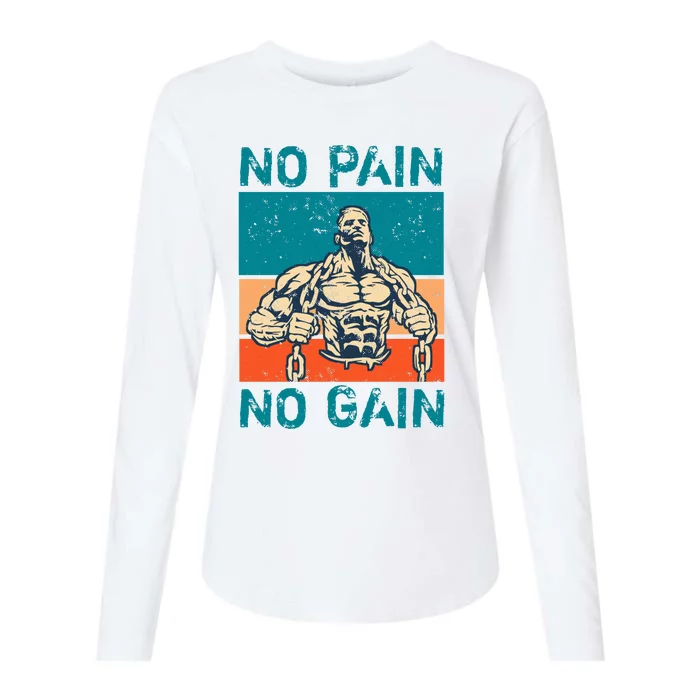 No Pain No Gain Womens Cotton Relaxed Long Sleeve T-Shirt