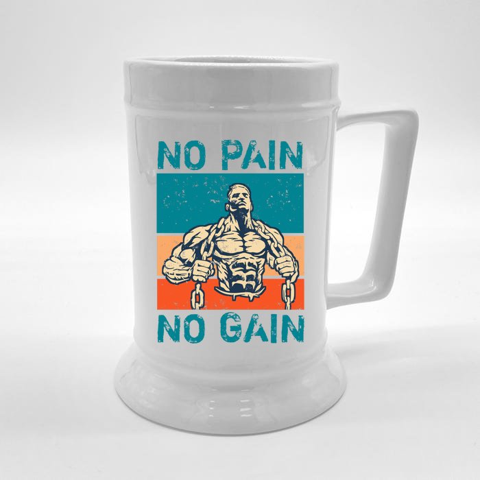 No Pain No Gain Front & Back Beer Stein