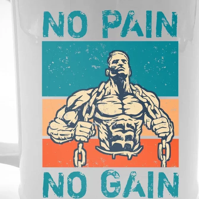 No Pain No Gain Front & Back Beer Stein