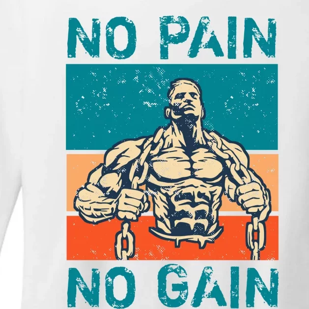 No Pain No Gain Womens CVC Long Sleeve Shirt