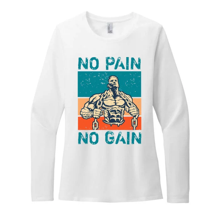 No Pain No Gain Womens CVC Long Sleeve Shirt