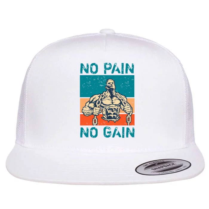 No Pain No Gain Flat Bill Trucker Hat