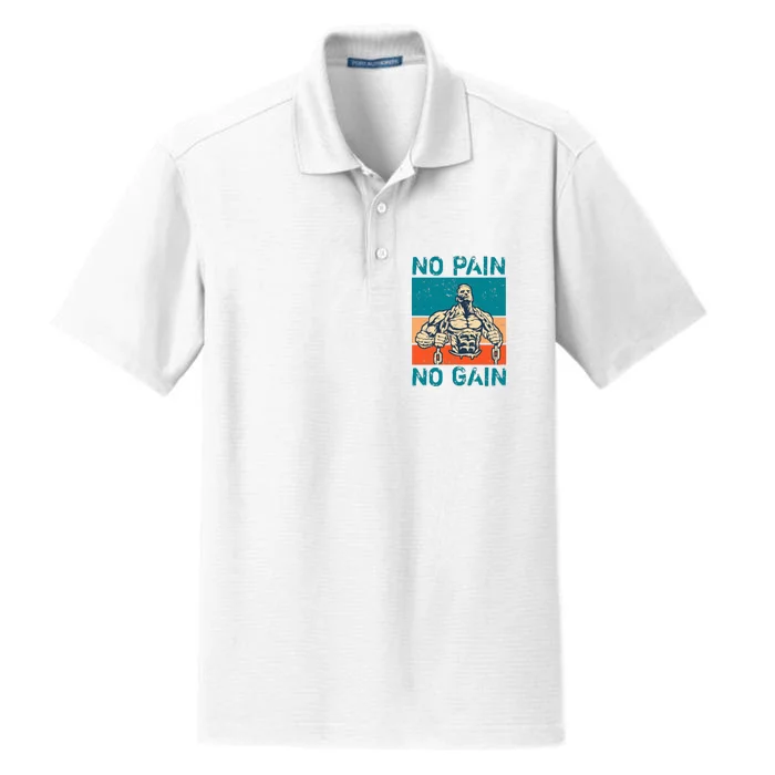 No Pain No Gain Dry Zone Grid Performance Polo